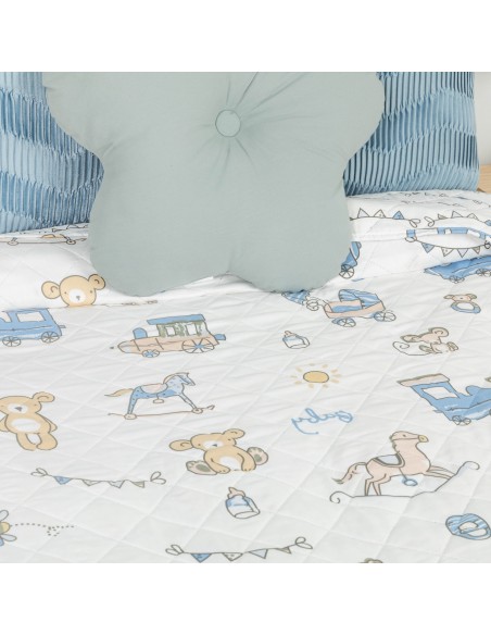 Copriletto bouti Nico celeste