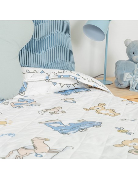 Copriletto bouti Nico celeste