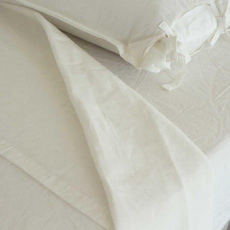 Set di lenzuola in lino e cotone tinta unita