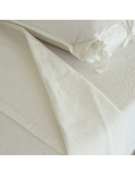 Set di lenzuola in lino e cotone tinta unita Set di lenzuola in lino e cotone tinta unita