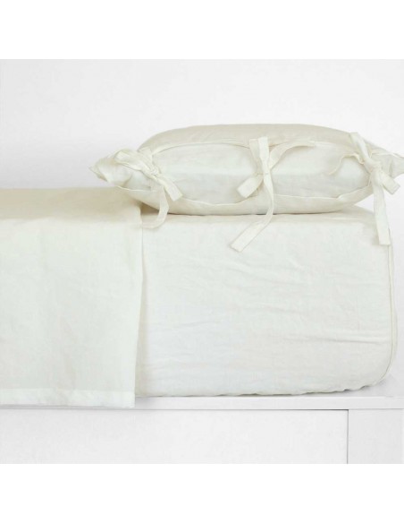 Set di lenzuola in lino e cotone tinta unita Set di lenzuola in lino e cotone tinta unita