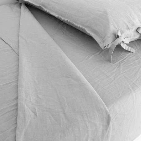 Set di lenzuola in lino e cotone tinta unita