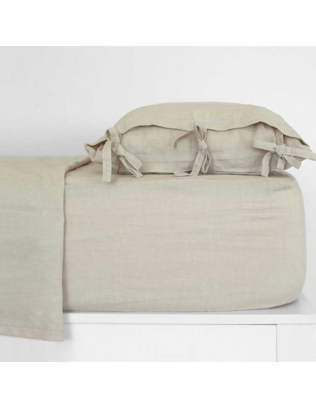 Set di lenzuola in lino e cotone tinta unita Set di lenzuola in lino e cotone tinta unita