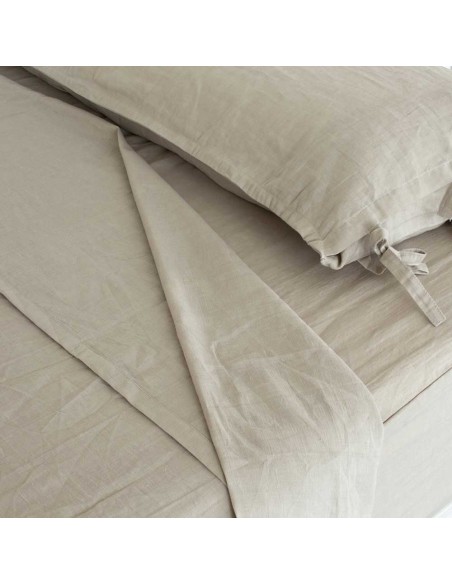 Set di lenzuola in lino e cotone tinta unita Set di lenzuola in lino e cotone tinta unita