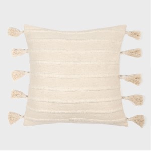 Cuscino quadrato cotone Neretia bianco antico 45x45 - federa + imbottitura