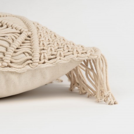 Cuscino quadrato cotone macramé Valiartis 45x45 - federa + imbottitura