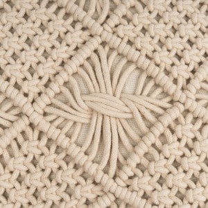 Cuscino quadrato cotone macramé Nador 45x45 - federa + imbottitura 2