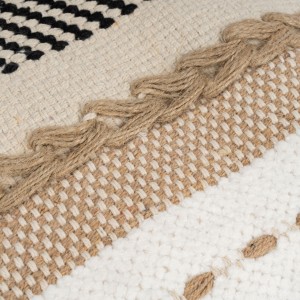 Cuscino quadrato juta Holdem beige nero 45x45 - federa + imbottitura 2