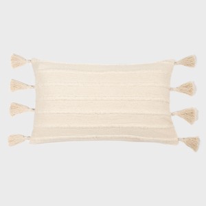 Cuscino rettangolare 30x50 Neretia bianco antico - federa + imbottitura