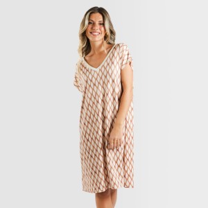 Vestito corto manica ampia soft Orlando beige