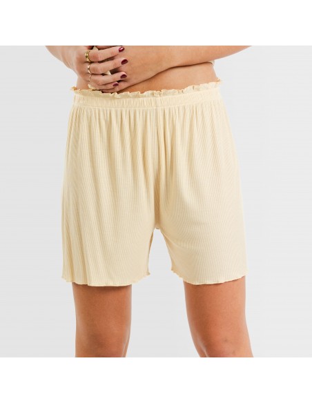 Pigiama corto mezza manica a costine viscosa