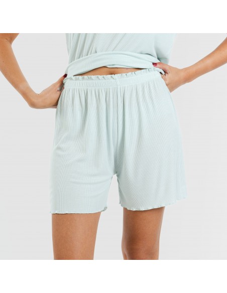 Pigiama corto mezza manica a costine viscosa