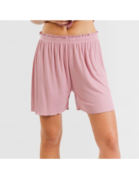 Pigiama corto mezza manica a costine viscosa