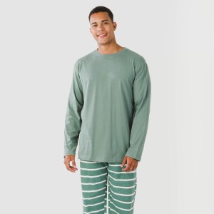 Pigiama lungo uomo cotone Raya Sailor verde veronese