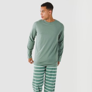 Pigiama lungo uomo cotone Raya Sailor verde veronese 2
