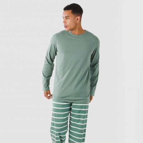 Pigiama lungo uomo cotone Raya Sailor verde veronese
