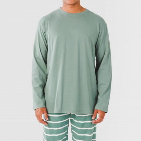 Pigiama lungo uomo cotone Raya Sailor verde veronese