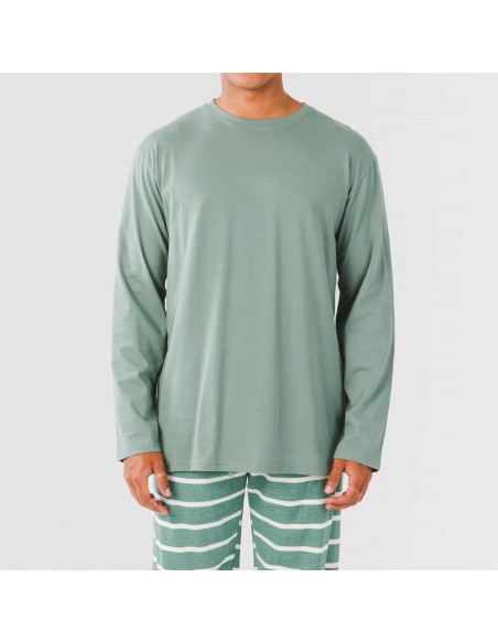 Pigiama lungo uomo cotone Raya Sailor verde veronese Pigiama lungo uomo cotone Raya Sailor verde veronese