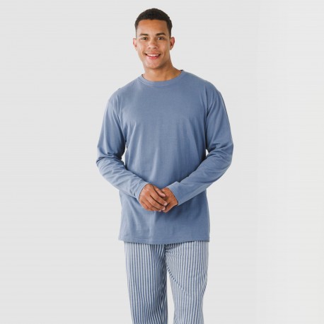 Pigiama lungo uomo cotone Raya Linares blu indaco Taglia per pigiami accappatoi e abbigliamento M