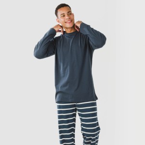 Pigiama lungo uomo cotone Raya Sailor blu navy 2