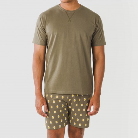 Pigiama corto cotone uomo Taleb verde