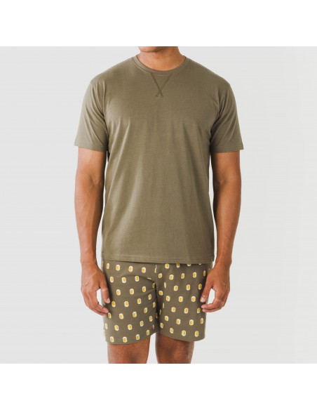 Pigiama corto cotone uomo Taleb verde Pigiama corto cotone uomo Taleb verde