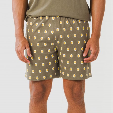 Pigiama corto cotone uomo Taleb verde