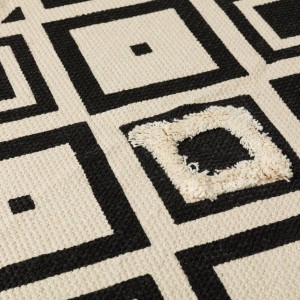 Tappeto cotone Rosetto beige - nero 2