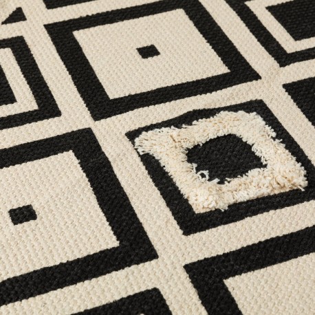 Tappeto cotone Rosetto beige - nero