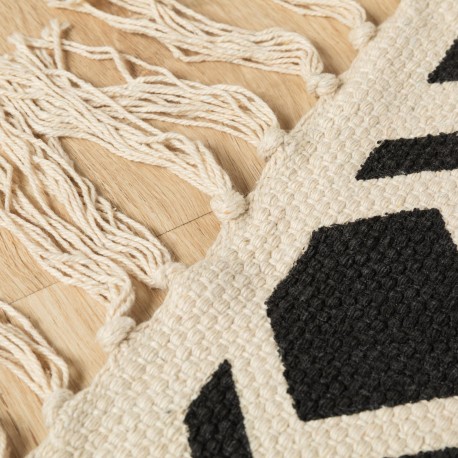 Tappeto cotone Rosetto beige - nero