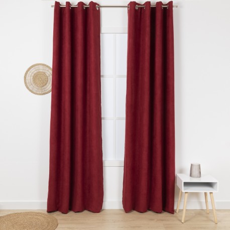 Tenda in pelle scamosciata tinta unita