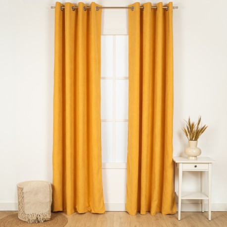 Tenda in pelle scamosciata tinta unita