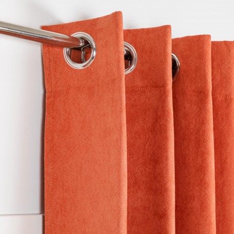 Tenda in pelle scamosciata tinta unita