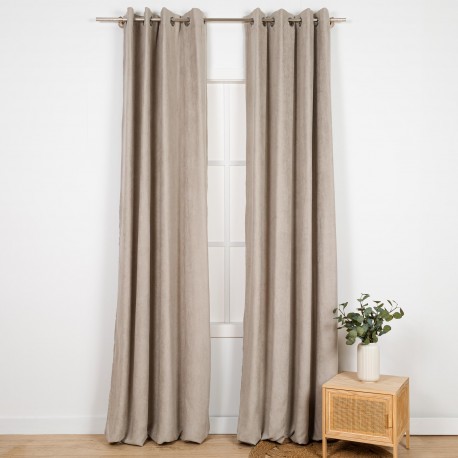 Tenda in pelle scamosciata tinta unita