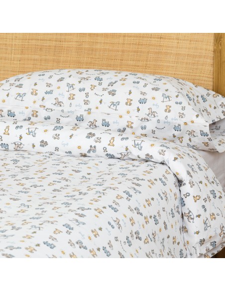 Copripiumino cotone Nico celeste