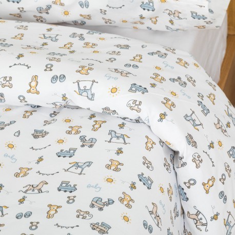 Copripiumino cotone Nico celeste