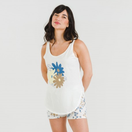 Pigiama corto canotta cotone Arauz indaco