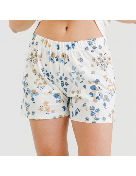 Pigiama corto canotta cotone Arauz indaco Pigiama corto canotta cotone Arauz indaco