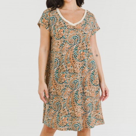 Vestito corto manica ampia crêpe Estels