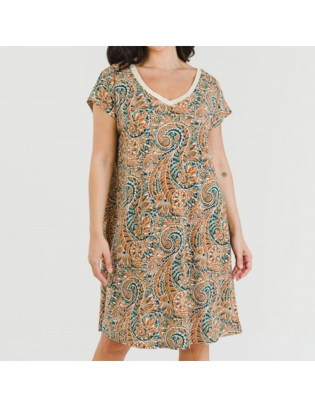 Vestito corto manica ampia crêpe Estels Vestito corto manica ampia crêpe Estels