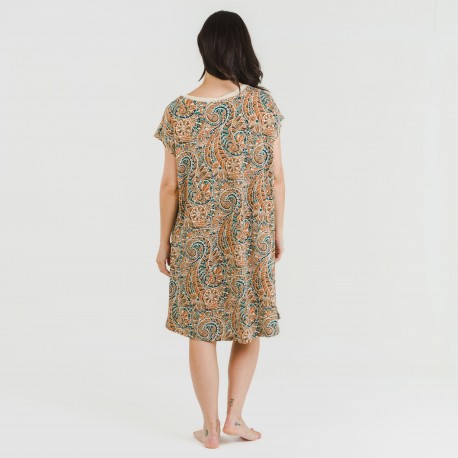 Vestito corto manica ampia crêpe Estels