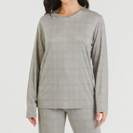 Pigiama lungo soft Lolenda grigio antracite