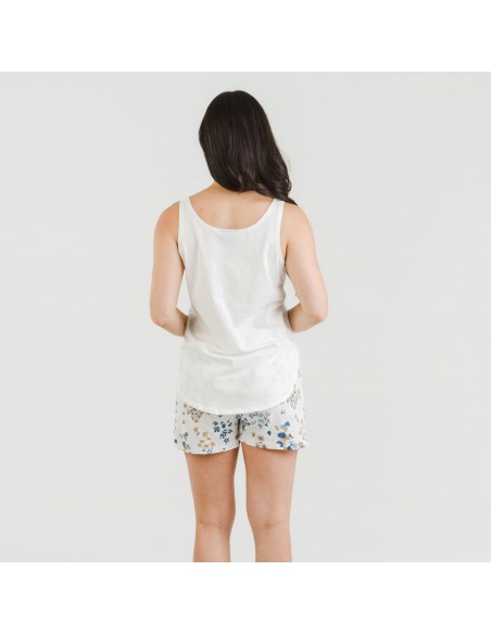 Pigiama corto canotta cotone Arauz indaco Pigiama corto canotta cotone Arauz indaco
