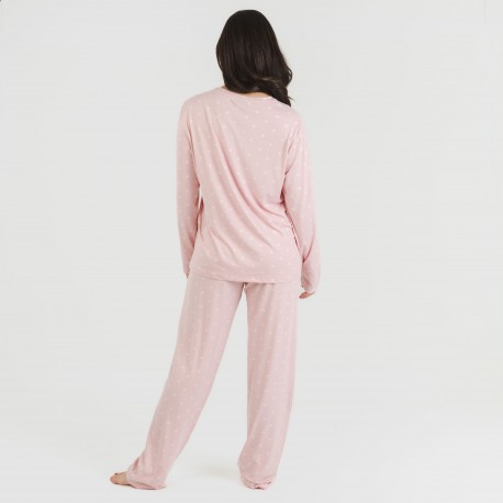 Pigiama lungo soft Embera rosa chiaro