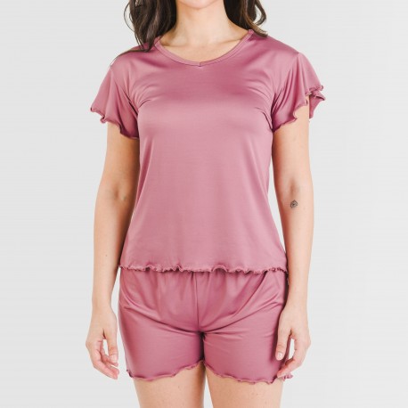 Pigiama corto mezza manica soft tinta unita