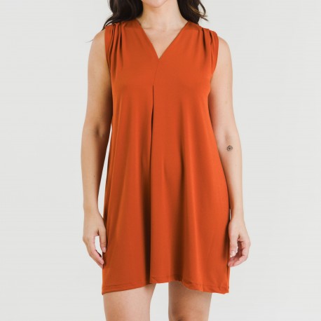 Vestito corto crêpe tinta unita