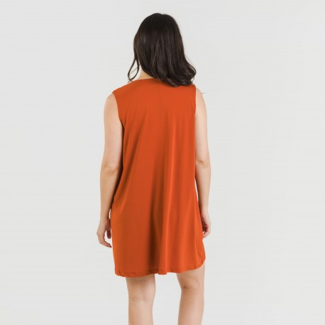 Vestito corto crêpe tinta unita