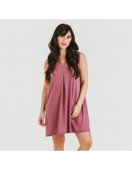 Vestito corto crêpe tinta unita