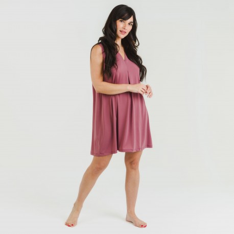 Vestito corto crêpe tinta unita