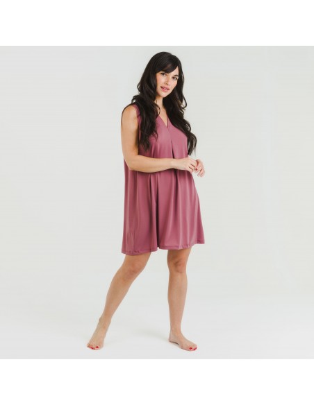 Vestito corto crêpe tinta unita